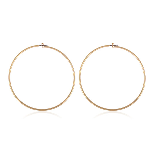 80MM Wire Hoop Earrings Matte Gold