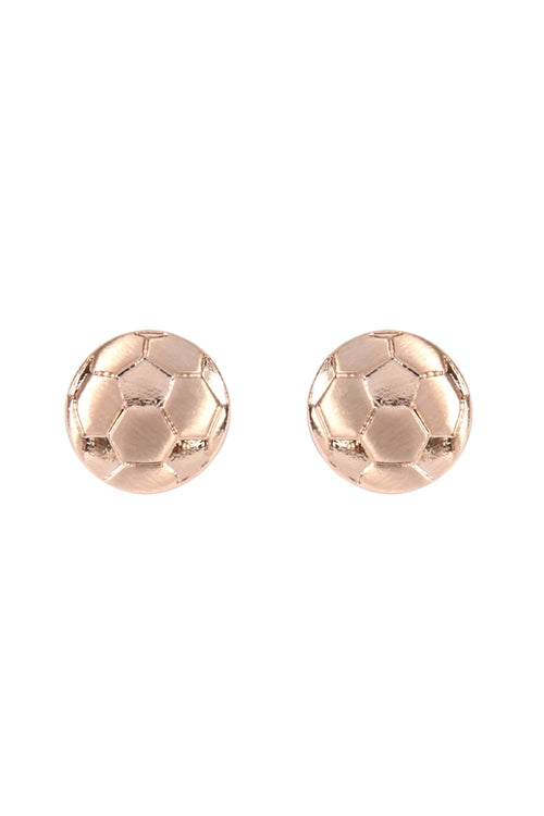 Simple Soccer Matte Earrings - Rose Gold /6Pcs
