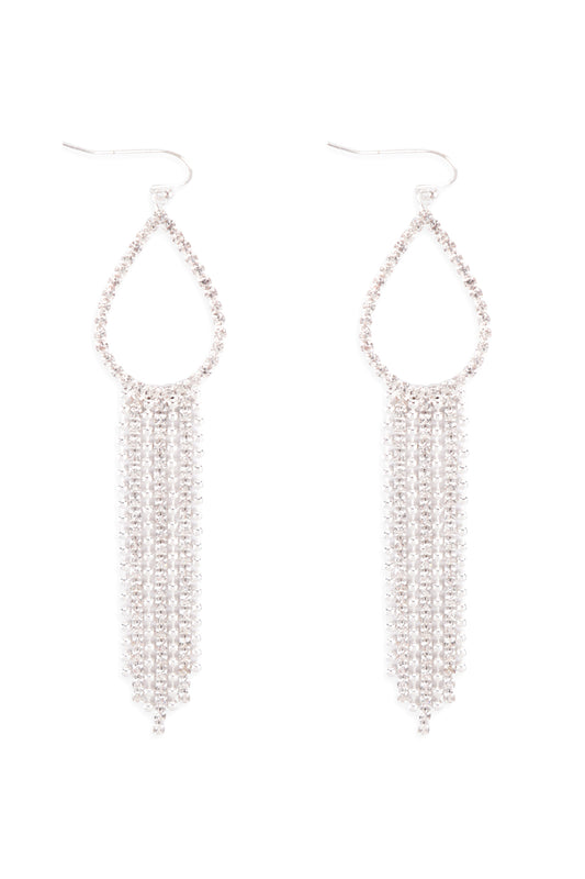 Teardrop Shape Fringe Bridal Earrings