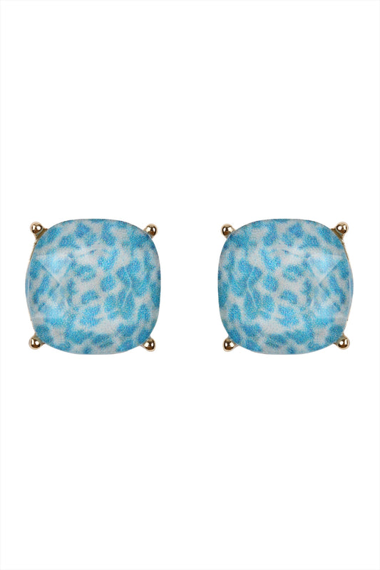 G 12mm Cushion Cut Post Earrings