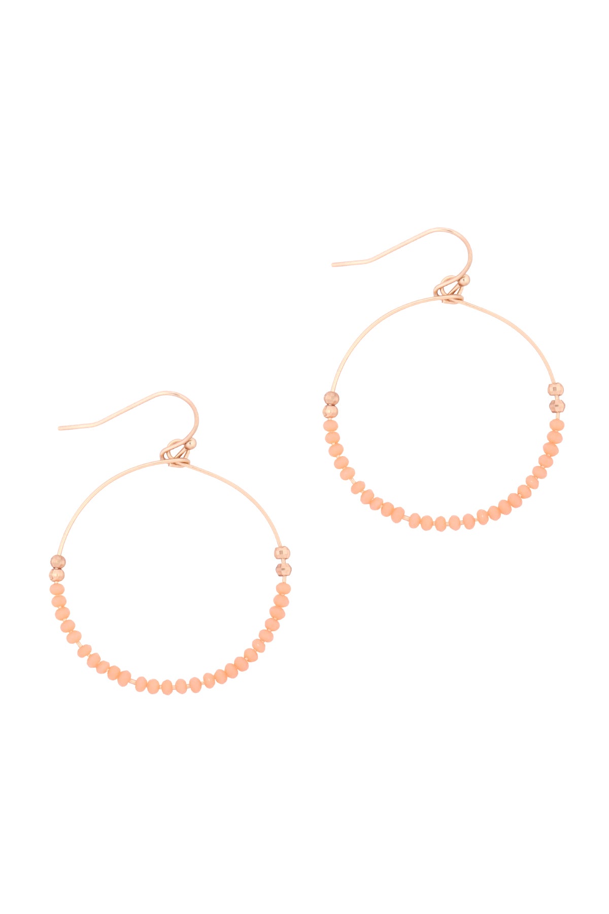 GLass Bead Round Earrings Light Peach