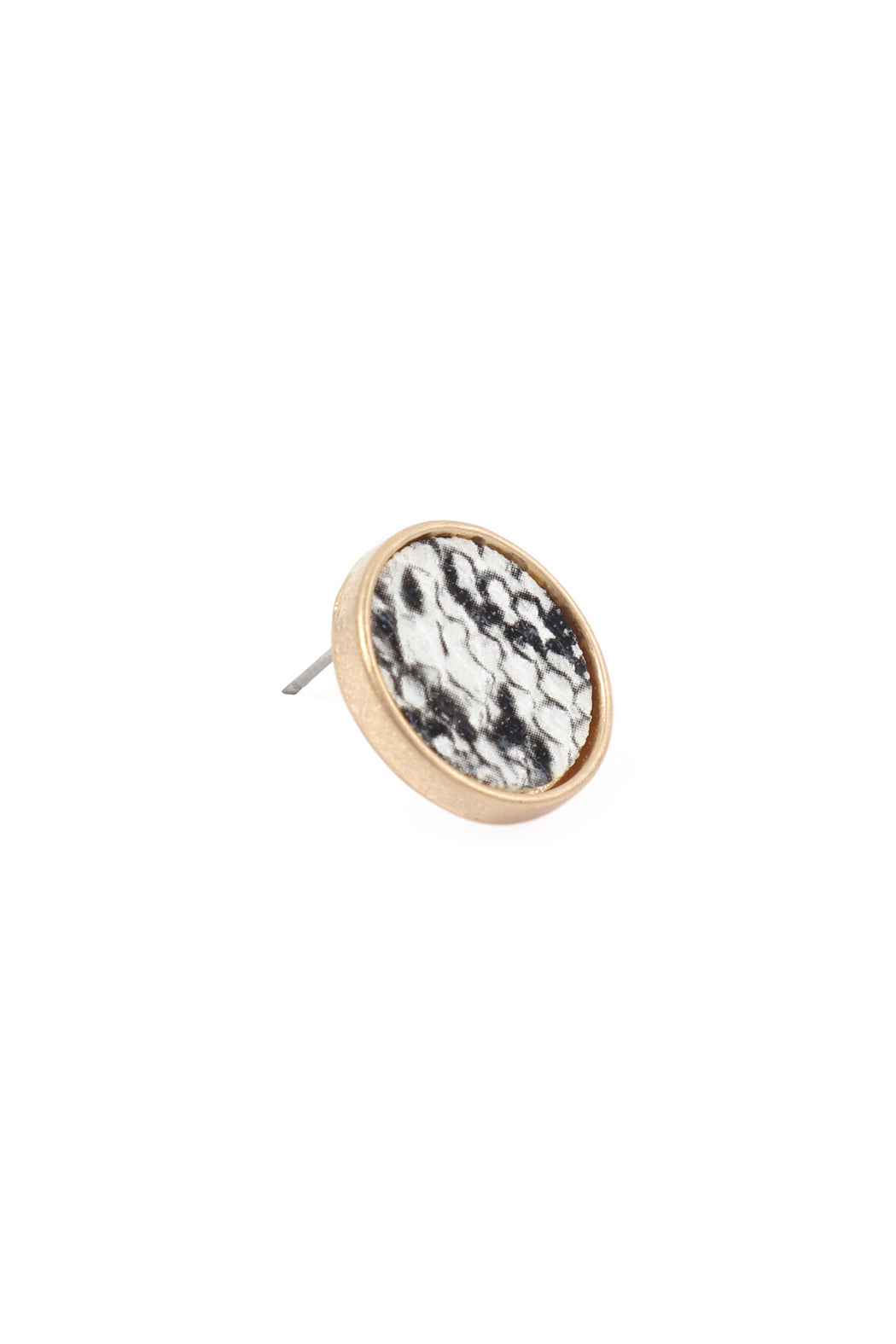 Round Shape Snake Print Stud Earrings