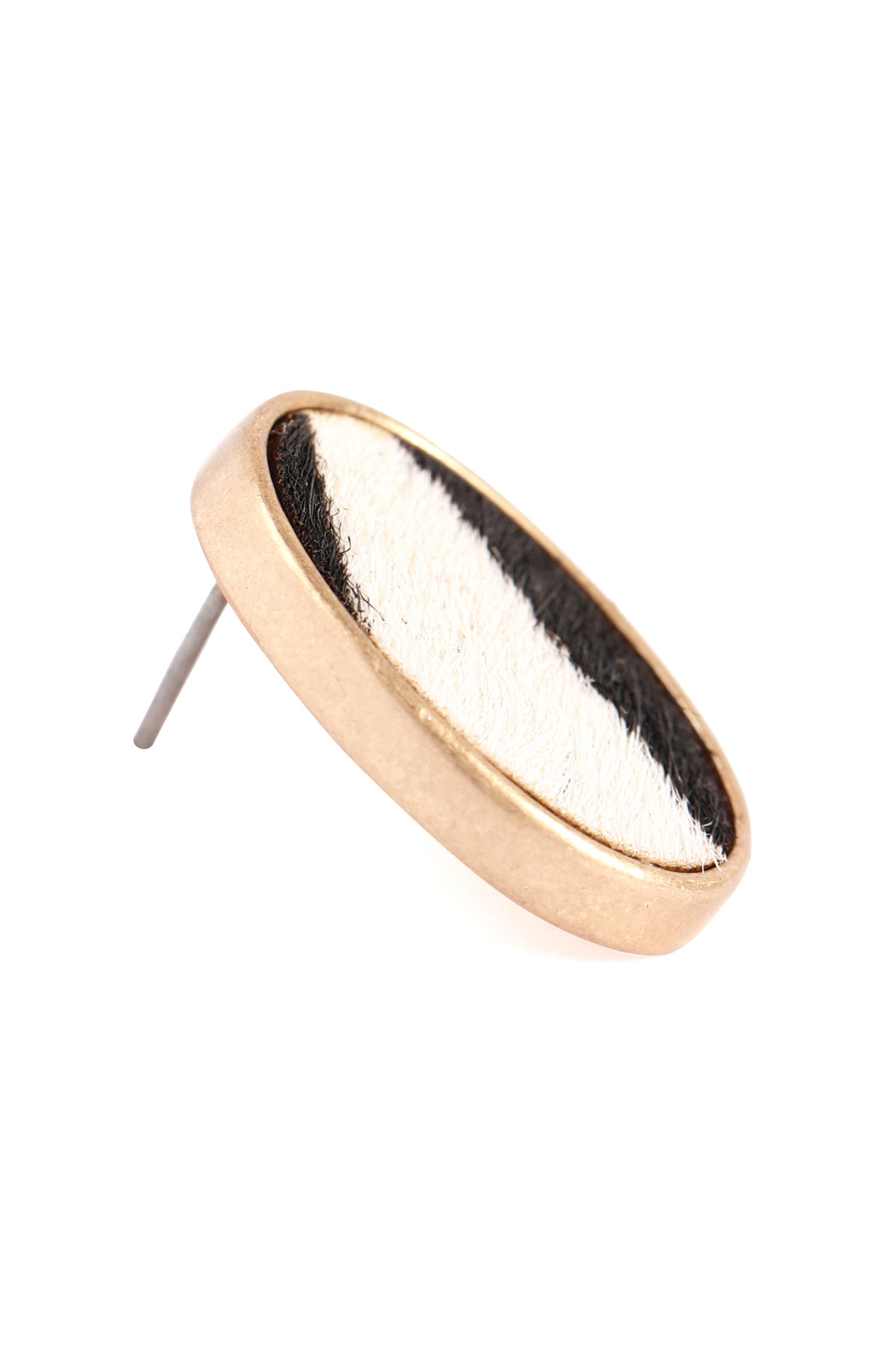 Oval Shape Leopard Print Earrings
