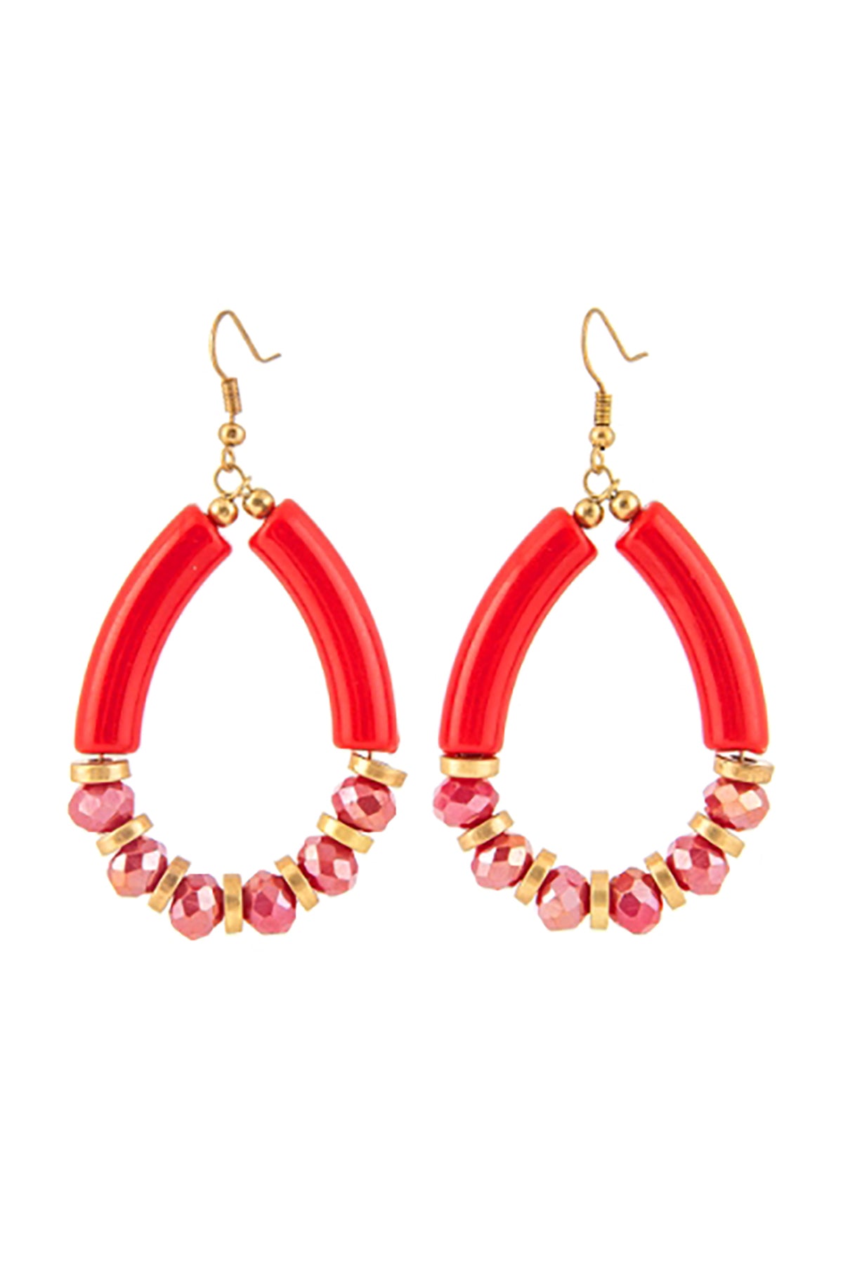 Acrylic Tube Teardrop Beads Fish Hook Earrings