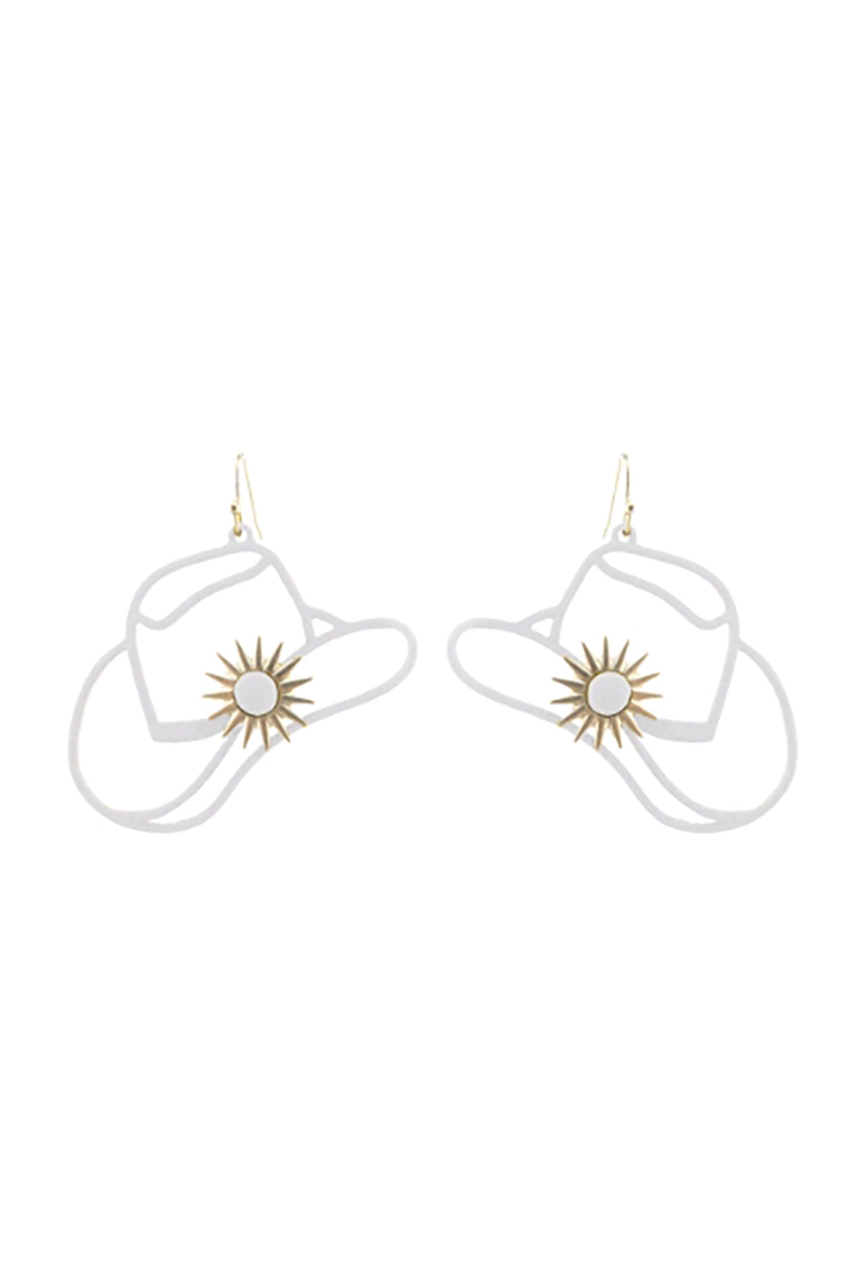 Western Cowboy Hat Filigree Drop Earrings