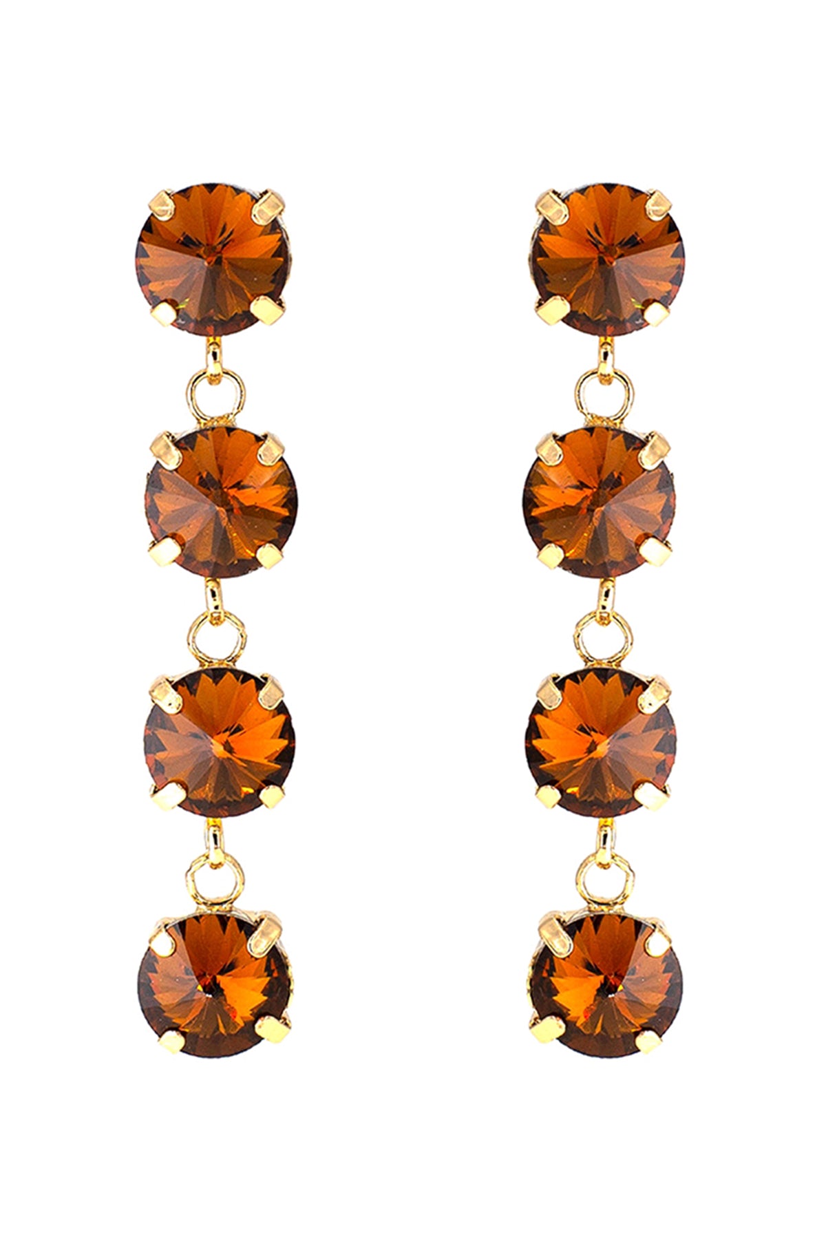 Four Rhinestone Dangling Earrings