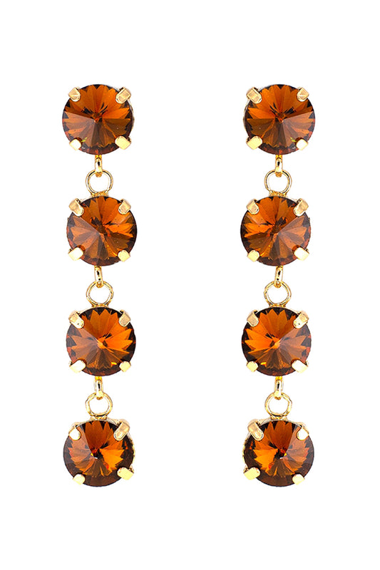 Four Rhinestone Dangling Earrings