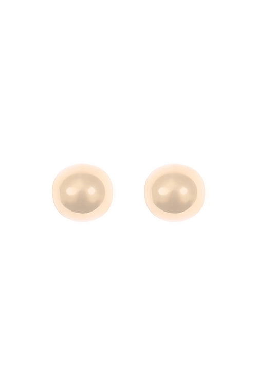 Puffy Dome Stud Earrings Silver