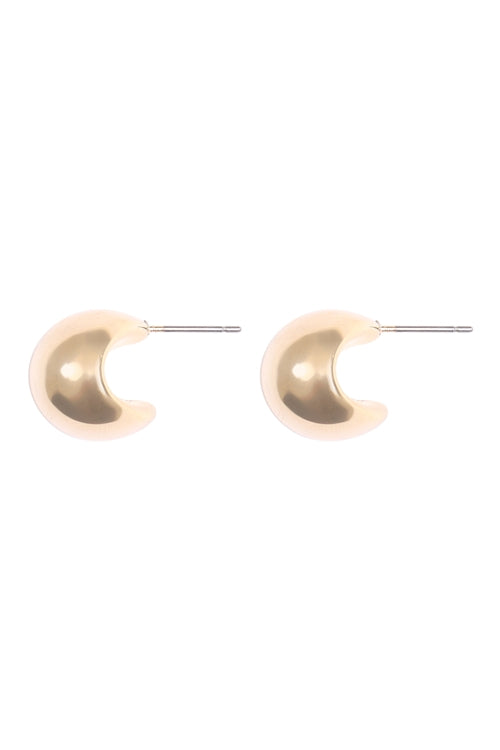 Puffy Dome Stud Earrings Silver
