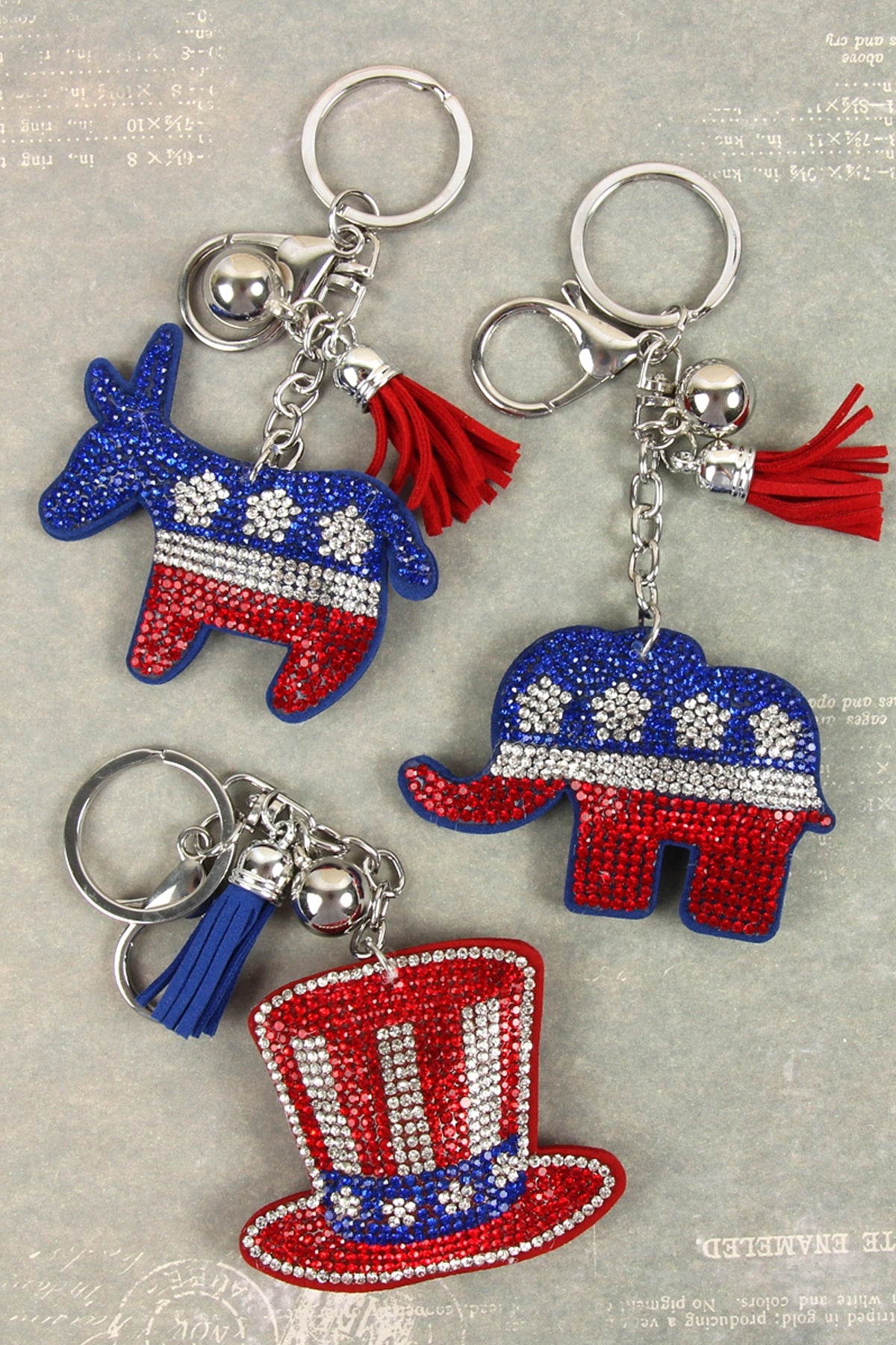 Democrats Flag Donkey Keychain