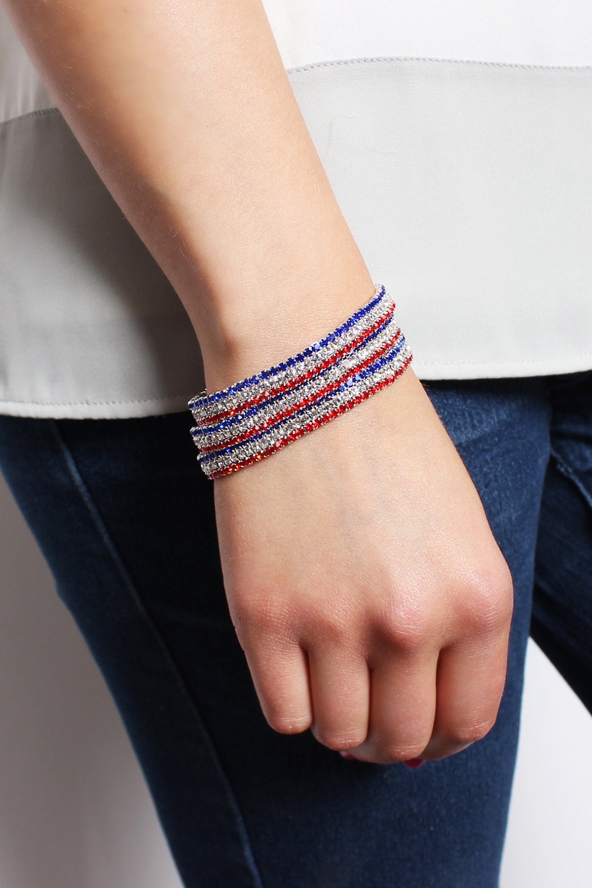 Flag 3 Line Elastic Bracelet