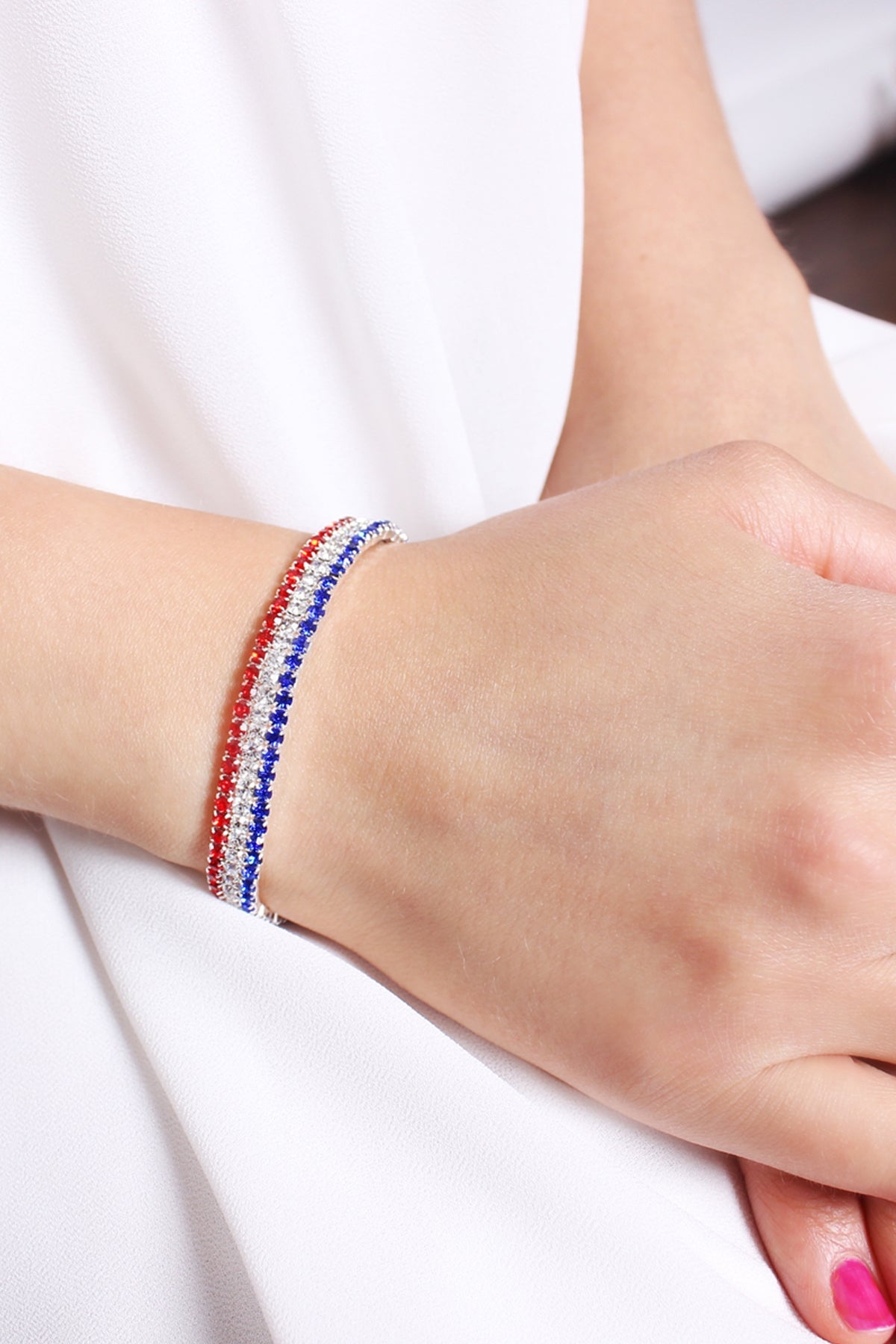 Flag 3 Line Elastic Bracelet
