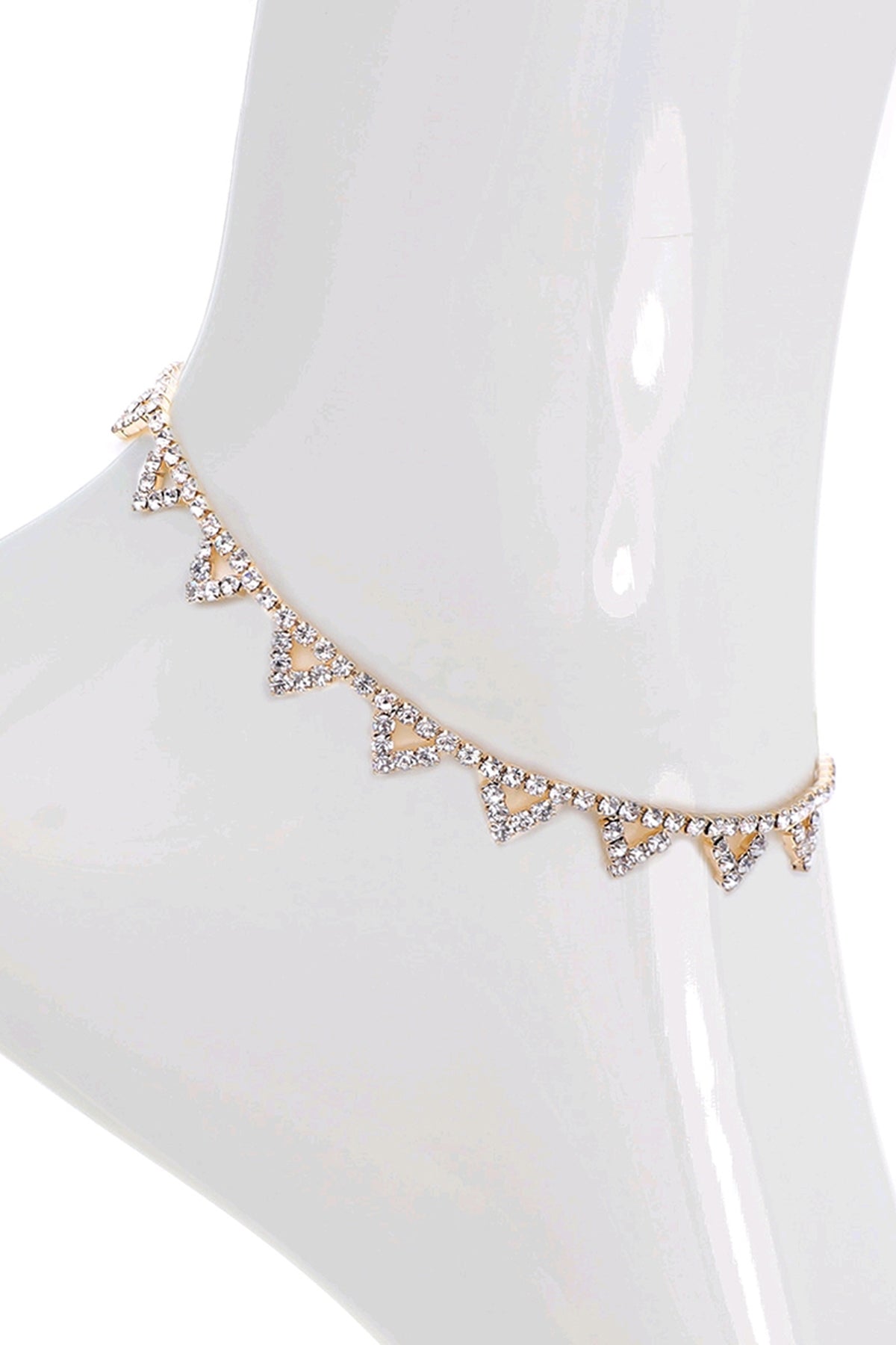 Rhinestone Triangle Design Anklet