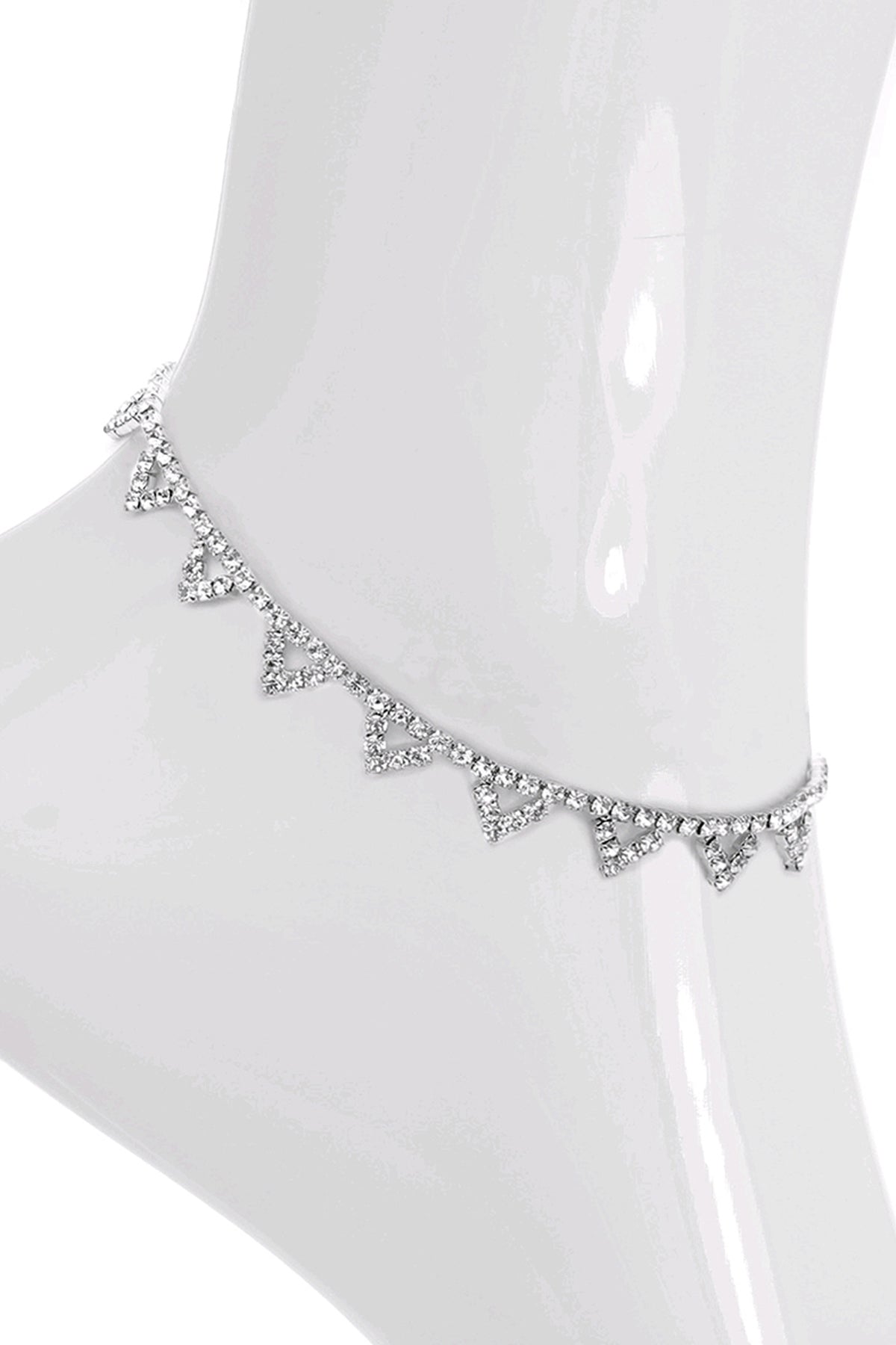 Rhinestone Triangle Design Anklet