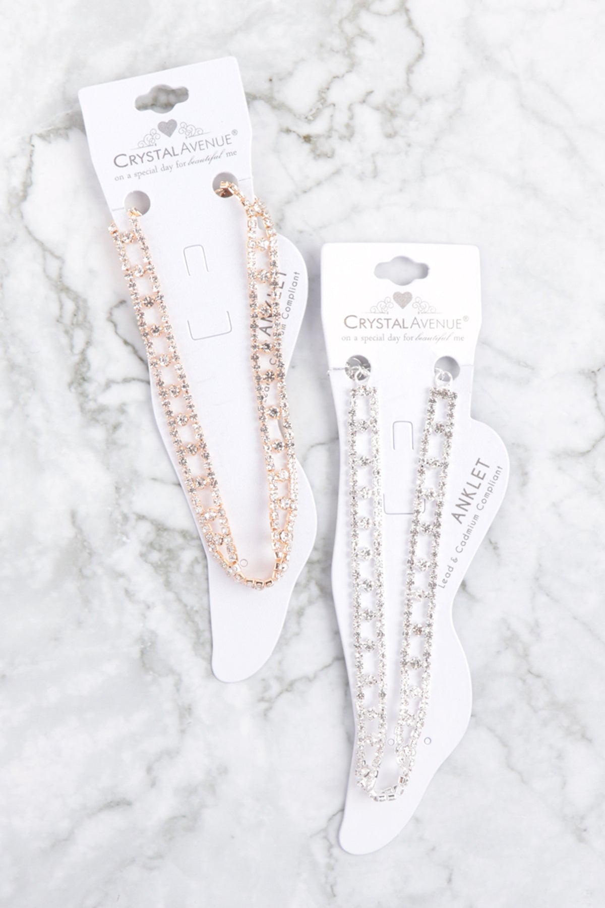 Rhinestone Railway Design Anklet