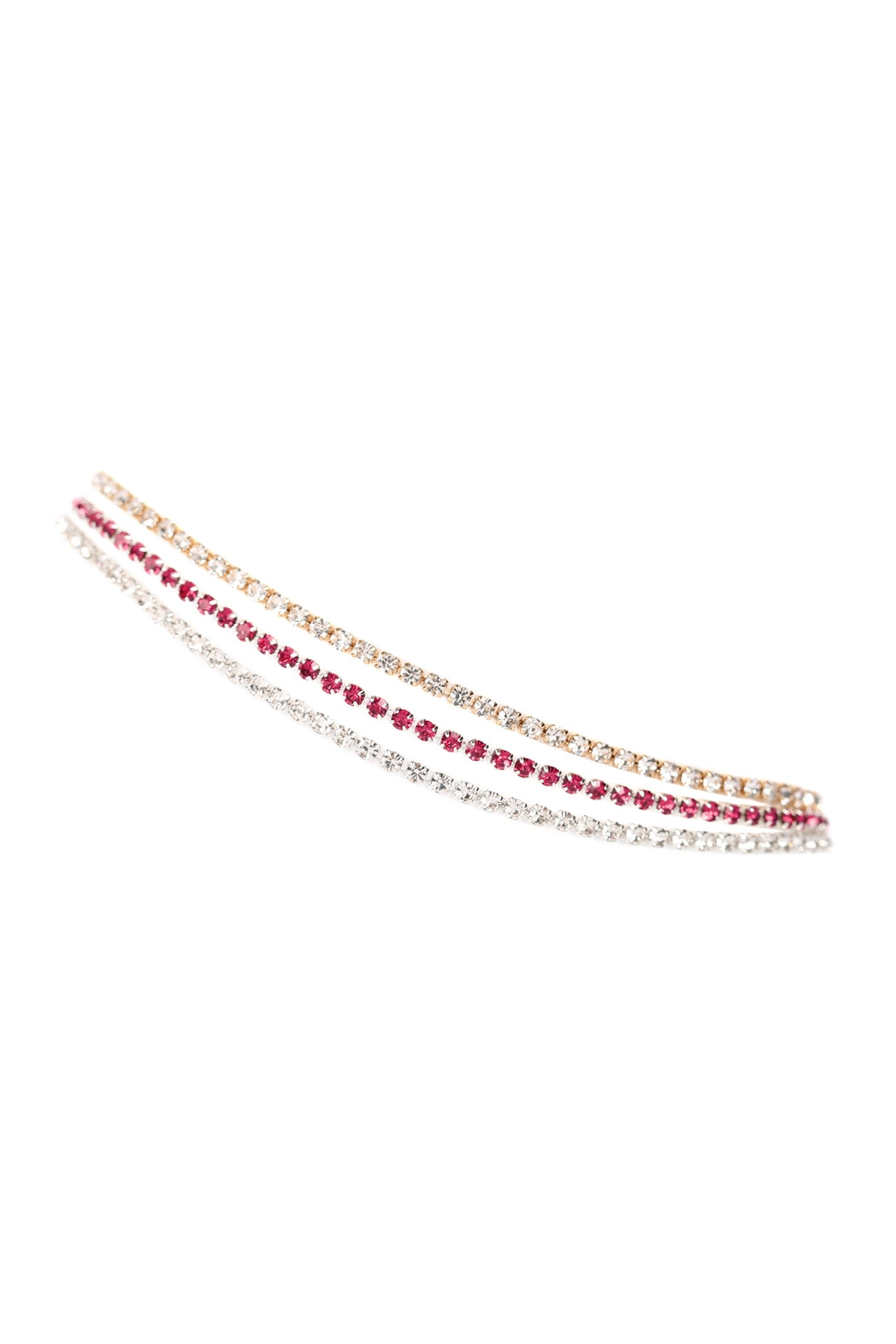 Rhinestone 3 Strands Mixed Anklet