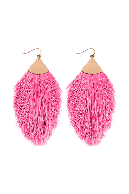 Tassel Drop Earrings Fuchsia