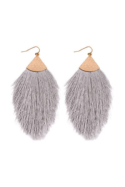 Tassel Drop Earrings Gray