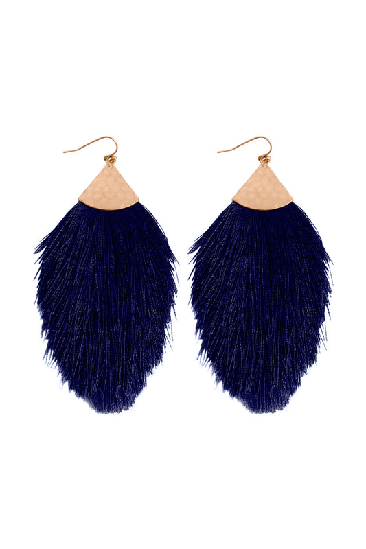 Tassel Drop Earrings Navy