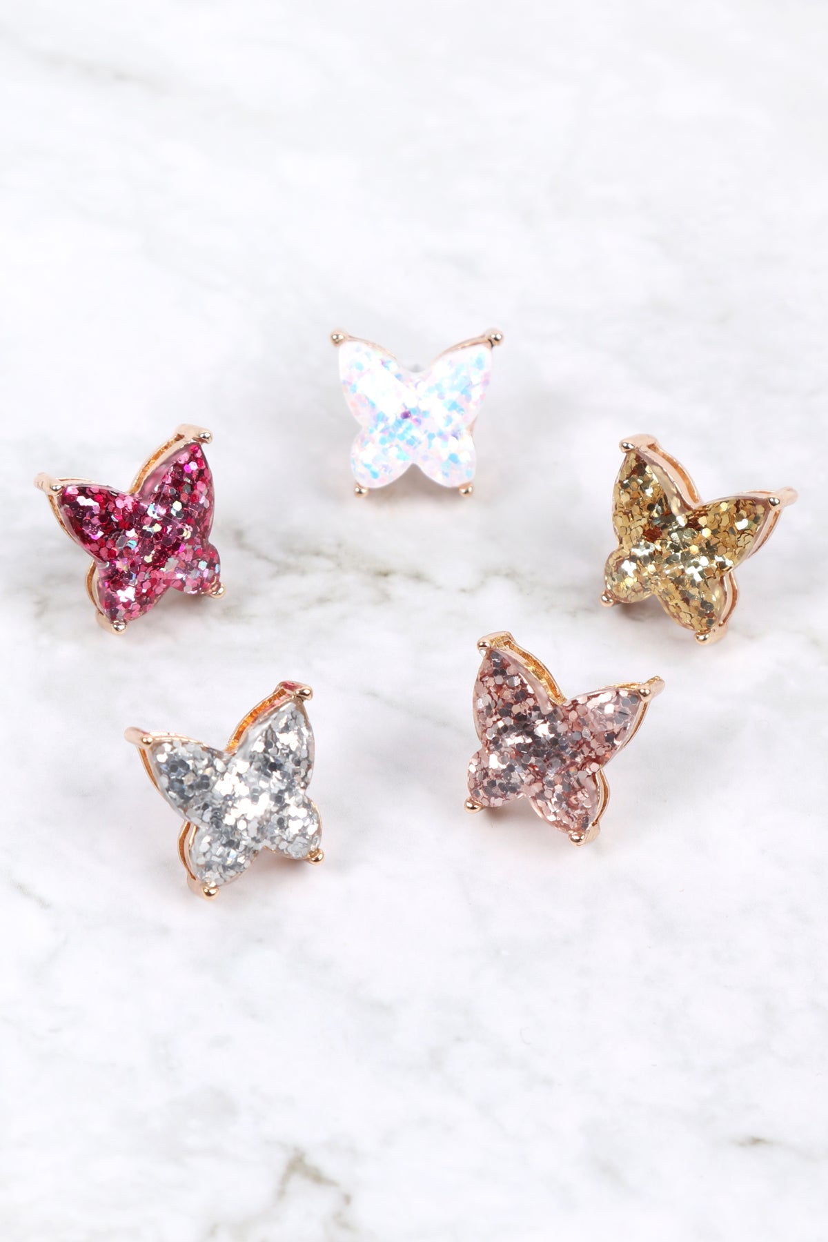 Butterfly Glitter Epoxy Earrings