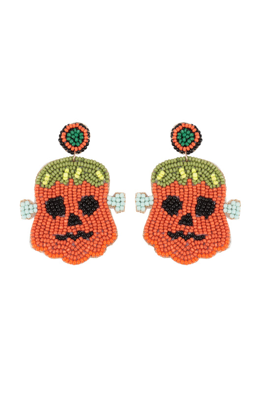 Pumpkin Seed Beads Drop Earrings Multicolor