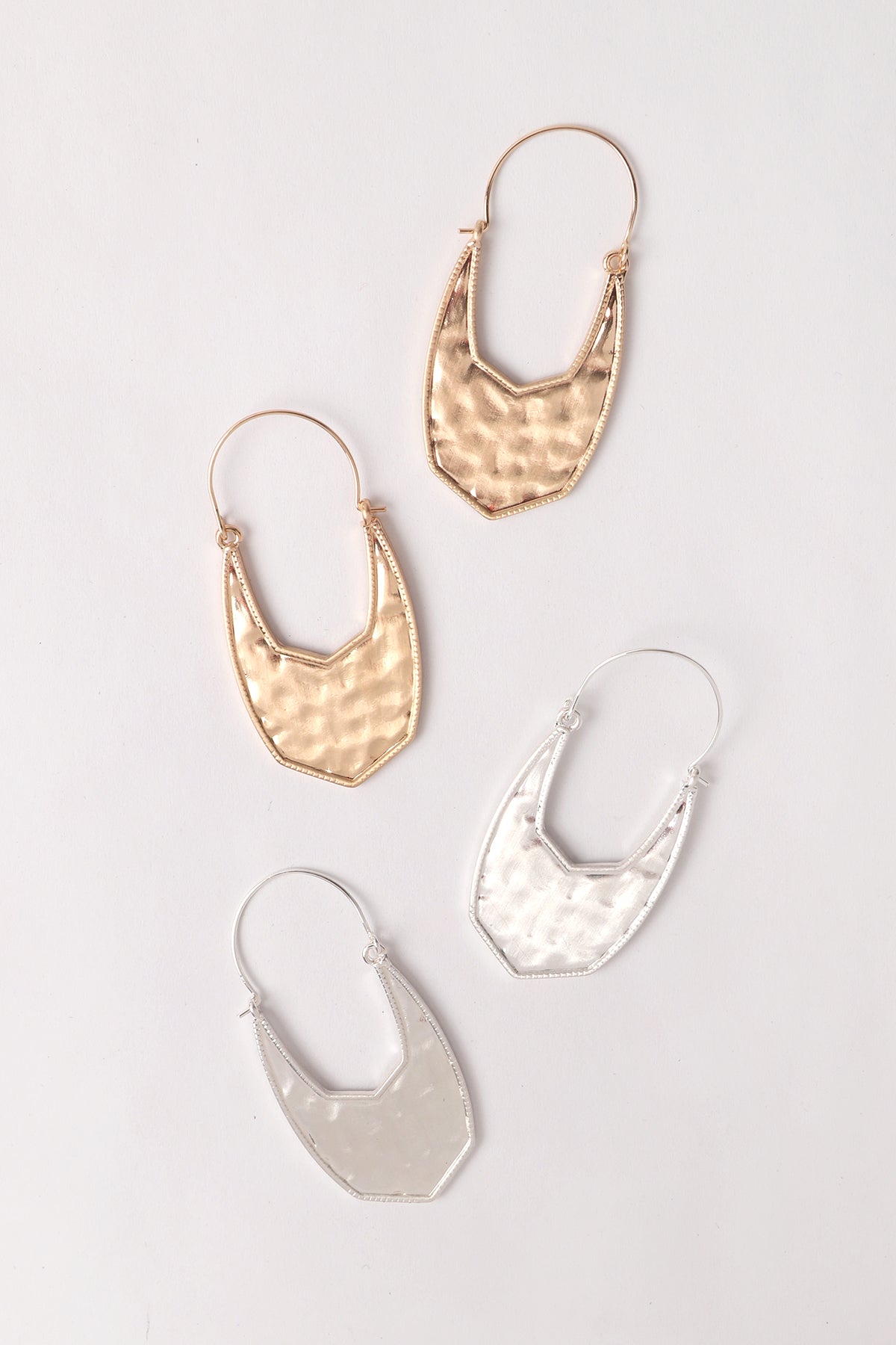 Geometric Shape Metal Hoop Earrings