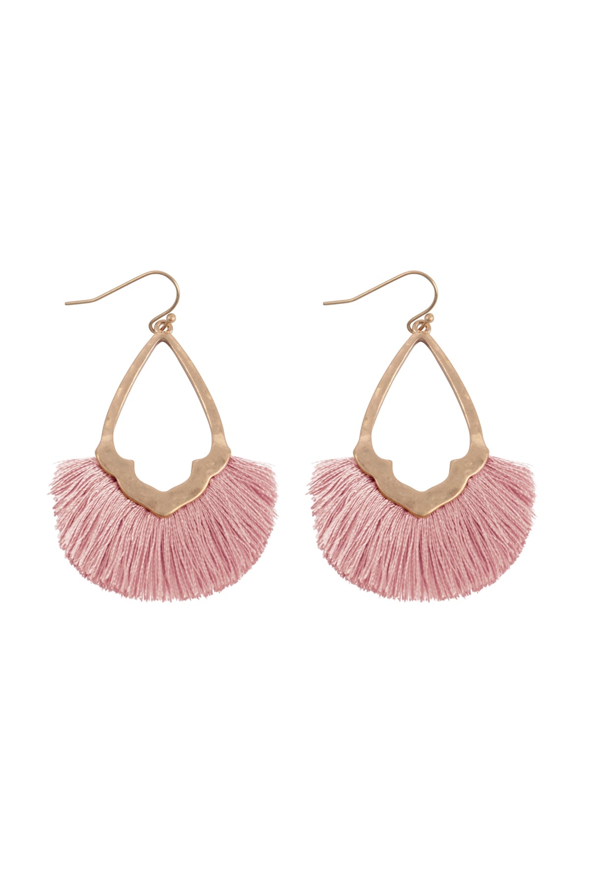 Diamond Shaped Fringe Tassel Hook Earrings