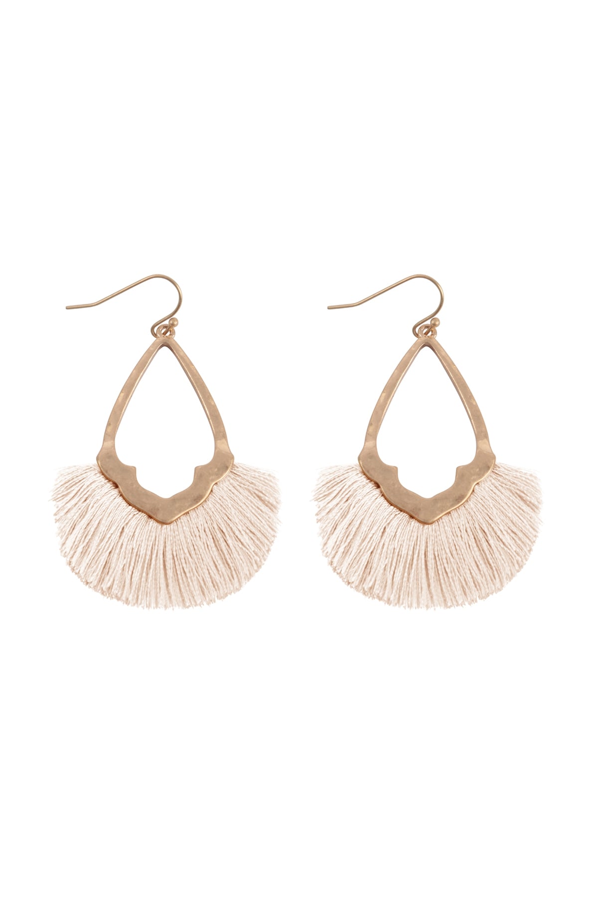 Diamond Shaped Fringe Tassel Hook Earrings