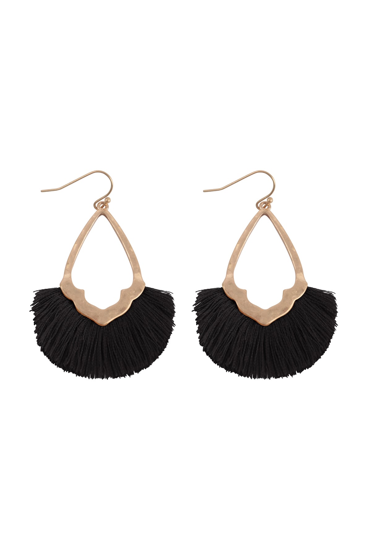 Diamond Shaped Fringe Tassel Hook Earrings