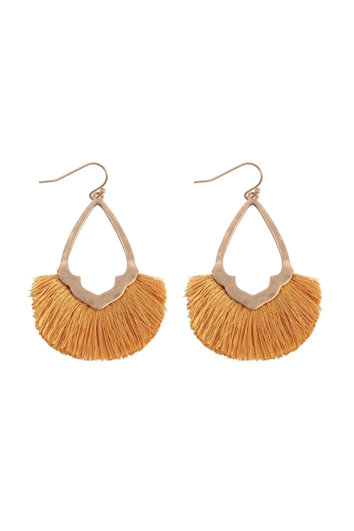 Diamond Shaped Fringe Tassel Hook Earrings
