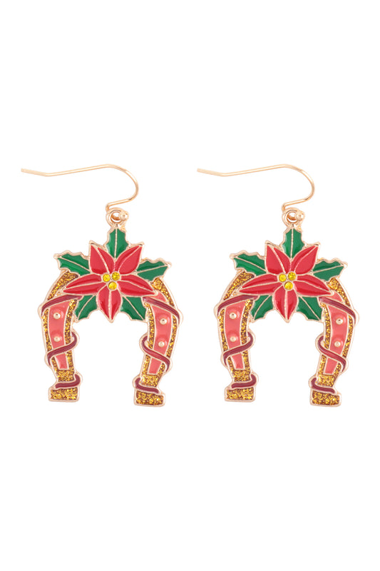 Christmas Horseshoes Hook Earrings