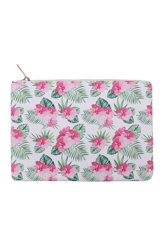 Tropical Flower Print Pouch