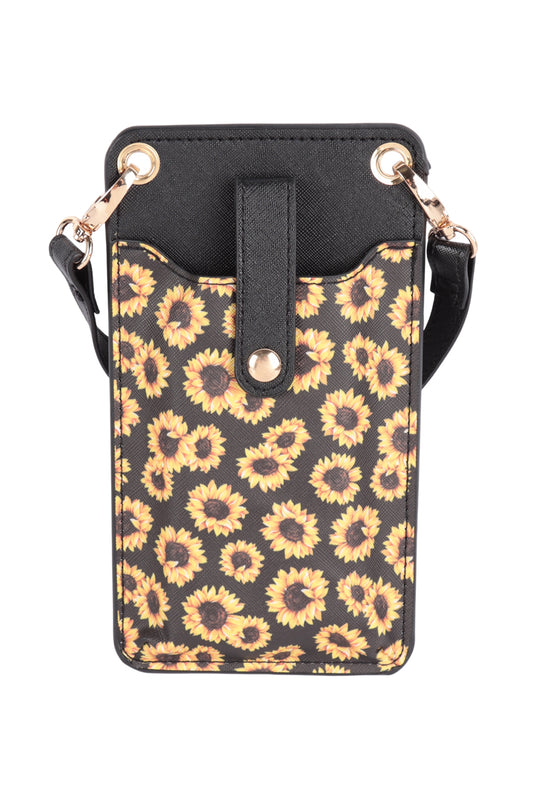 Women's Sunflower Small Crossbody Cell Phone Bag