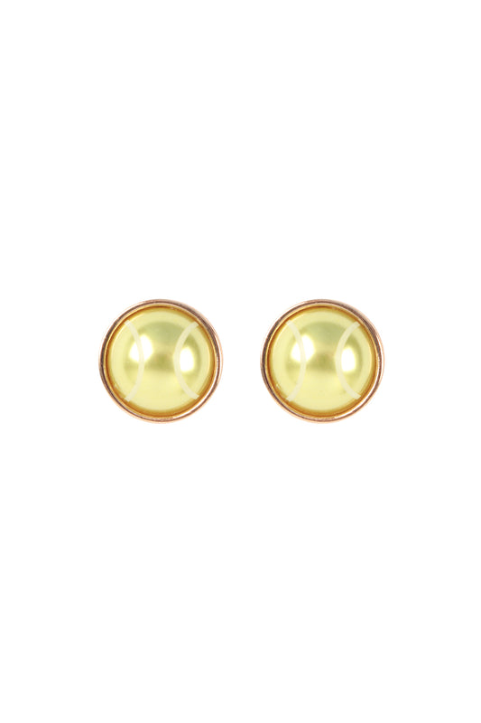 Foot Ball Shaped Pearl Post Earrings