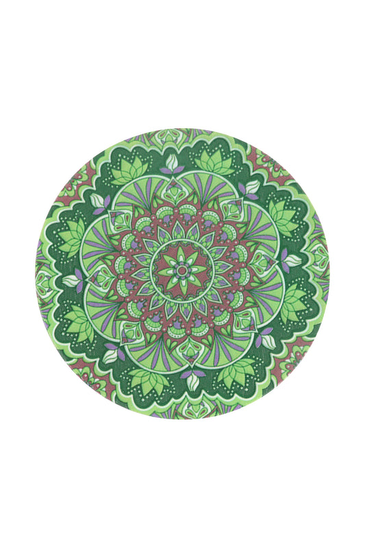 Mandala Print Wood Round Coaster