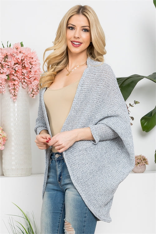Plus Size Dolman Sleeve Open Front Cardigan