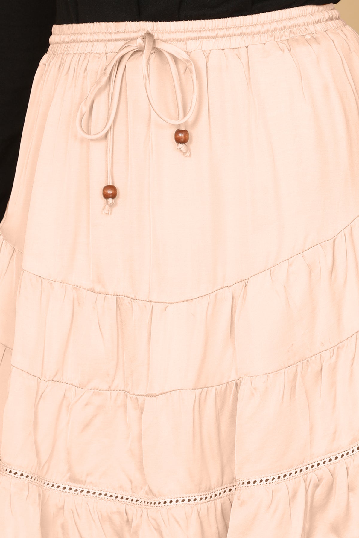 Drawstring Tiered Ruffle Mini Skirt