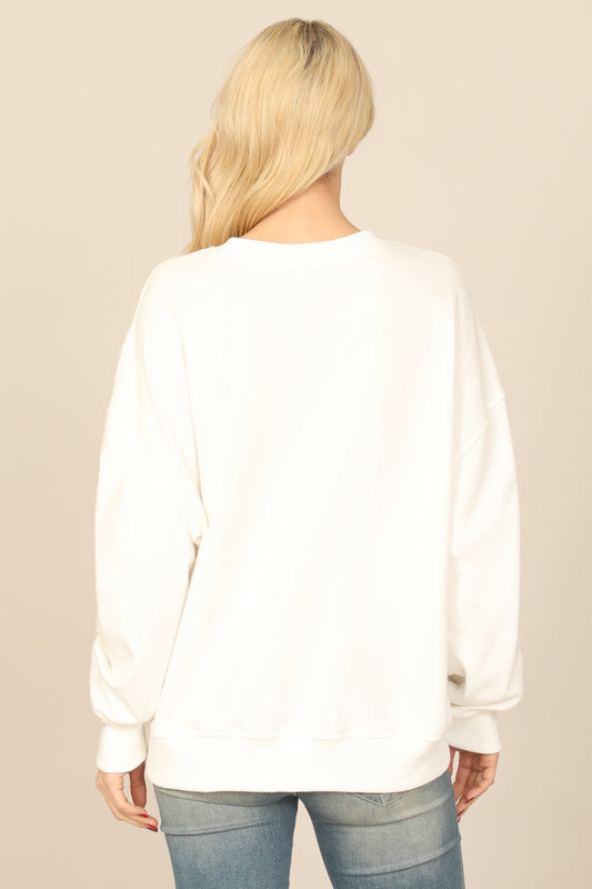Vintage Graphic Print Oversized Sweatshirt