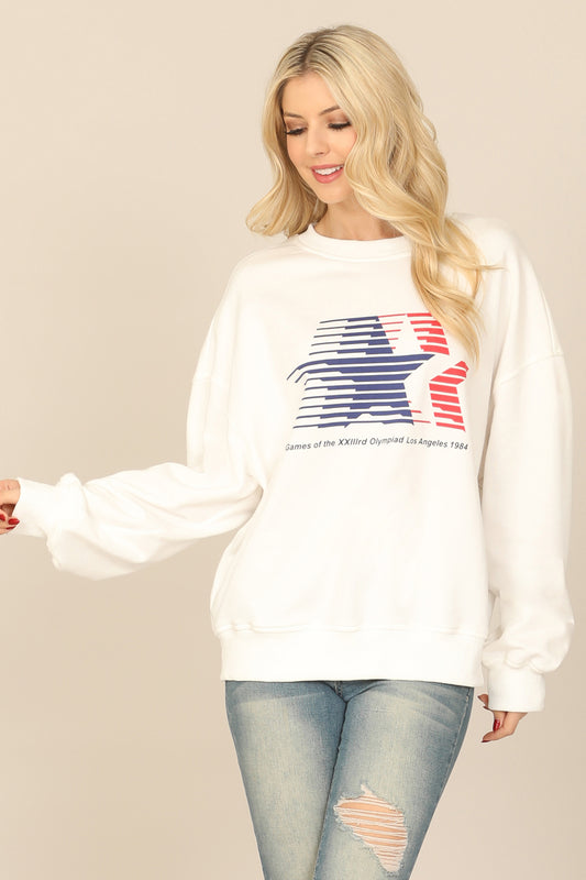 Vintage Graphic Print Oversized Sweatshirt