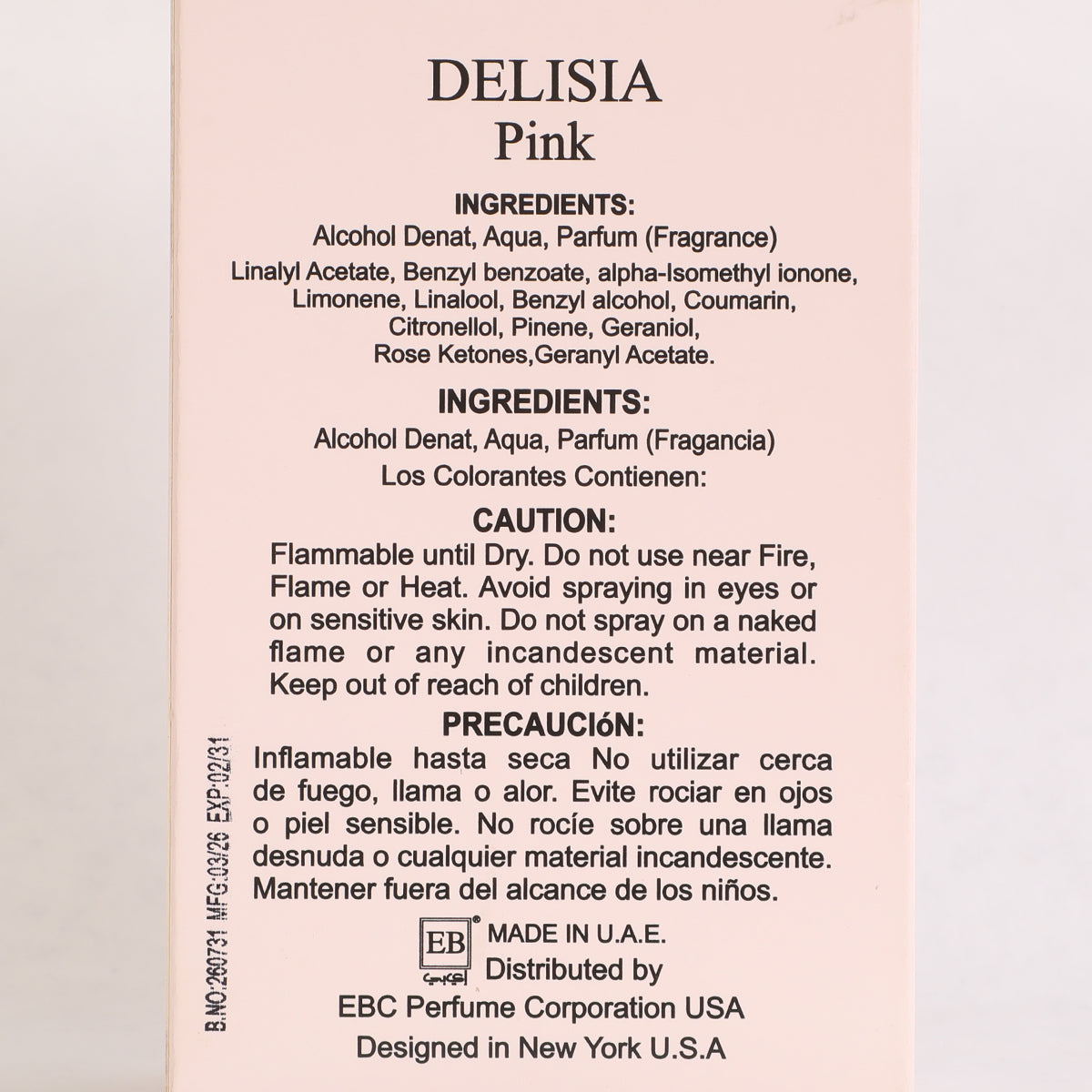Delisia Pink Women Spray Perfume Eau De Parfum For Women - 100ML/3.3FL.OZ./3PCS