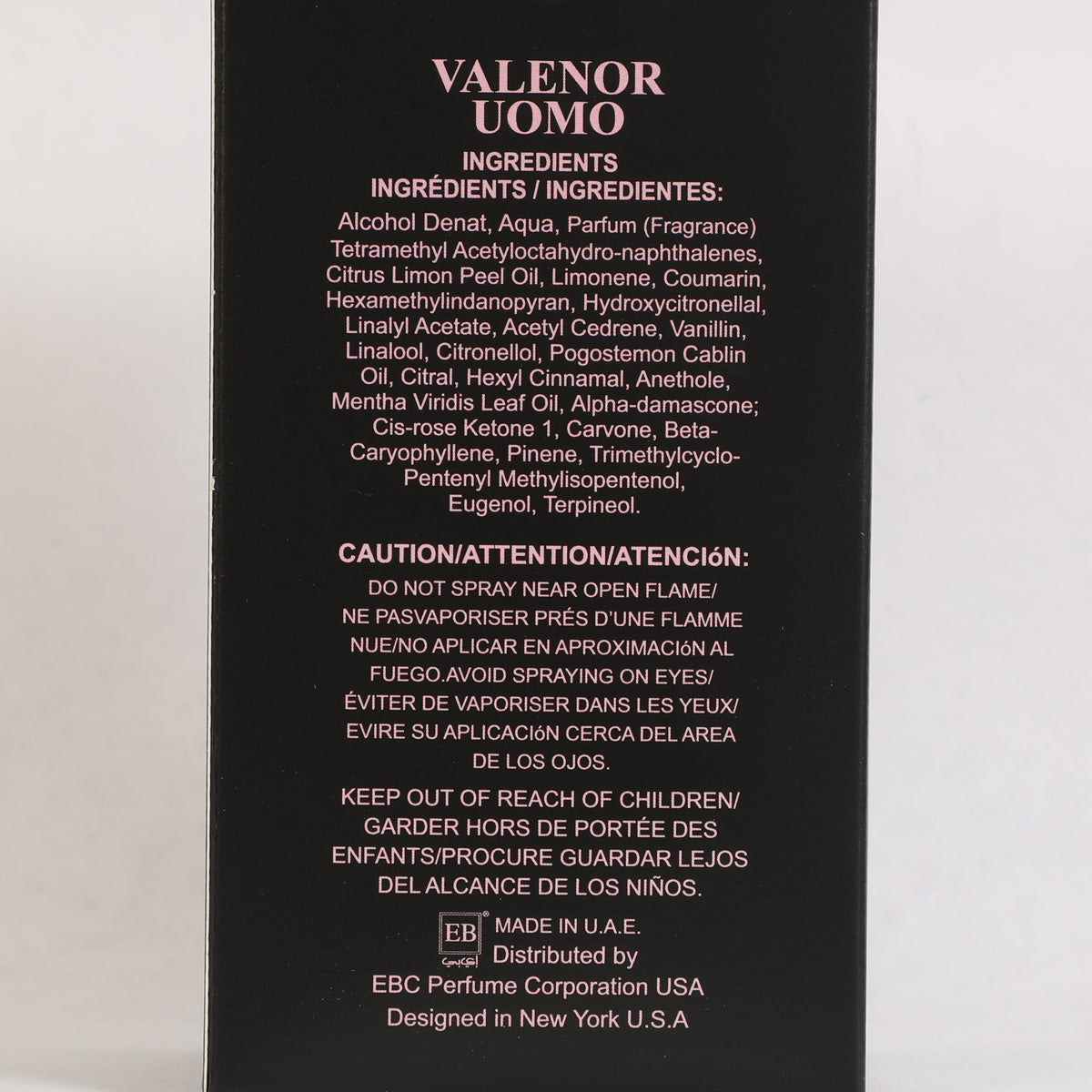 Valenor Uomo Spray Perfume Eau De Parfum For Men - 100ML/3.3FL.OZ./3PCS