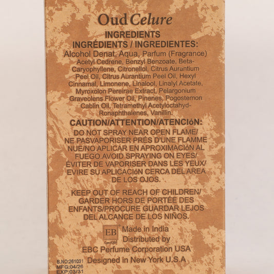 Oud Celure Spray Perfume Eau De Parfum For Men And Women - 100ML/3.4FL.OZ./3PCS