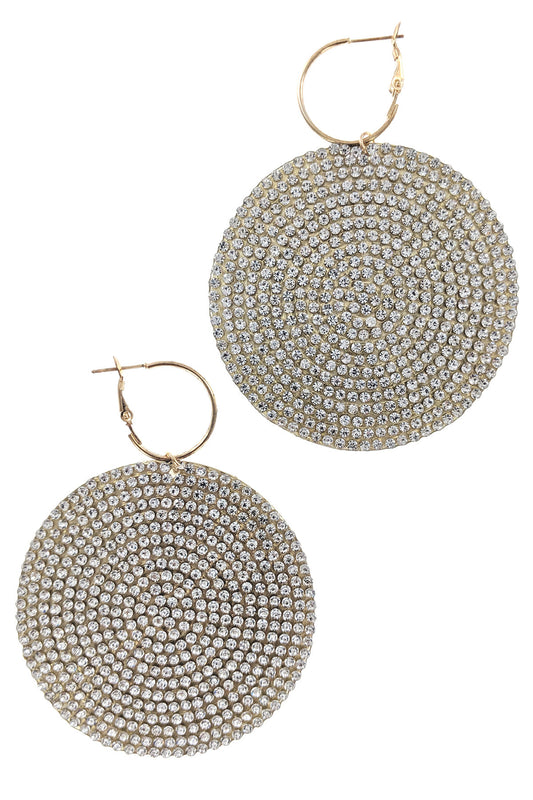 Gold Rhinestone Fashion Earrings