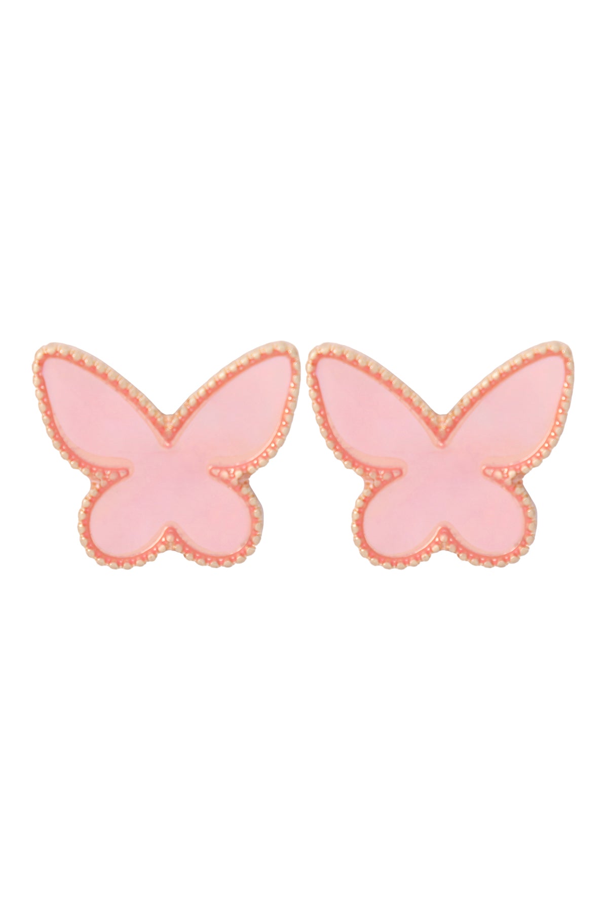 Butterfly Mop Post Earrings Matte Gold  Cream