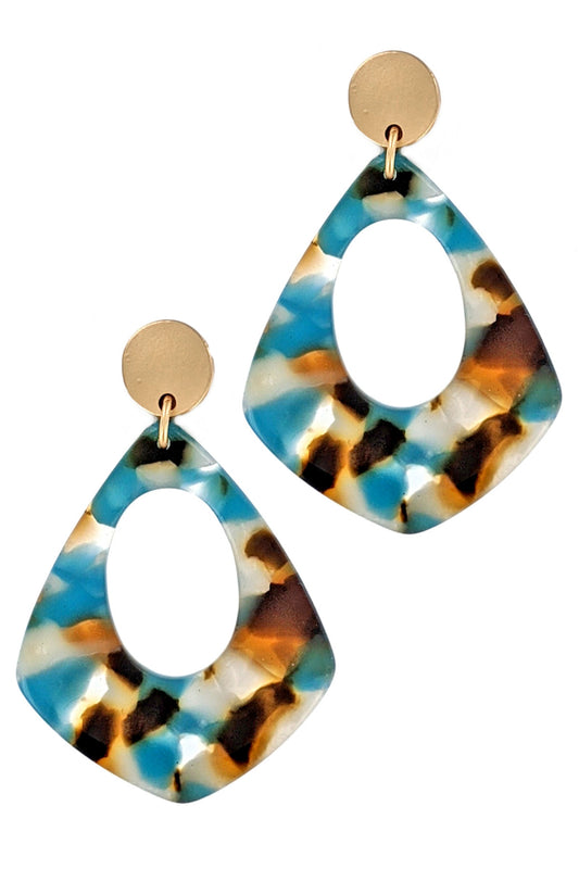 Resin Fashion Earrings  Dark Multicolor