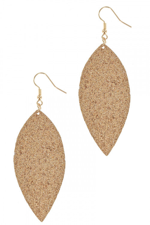 Animal Print Leaf Drop Earrings
