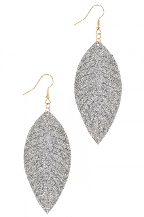 Animal Print Leaf Drop Earrings