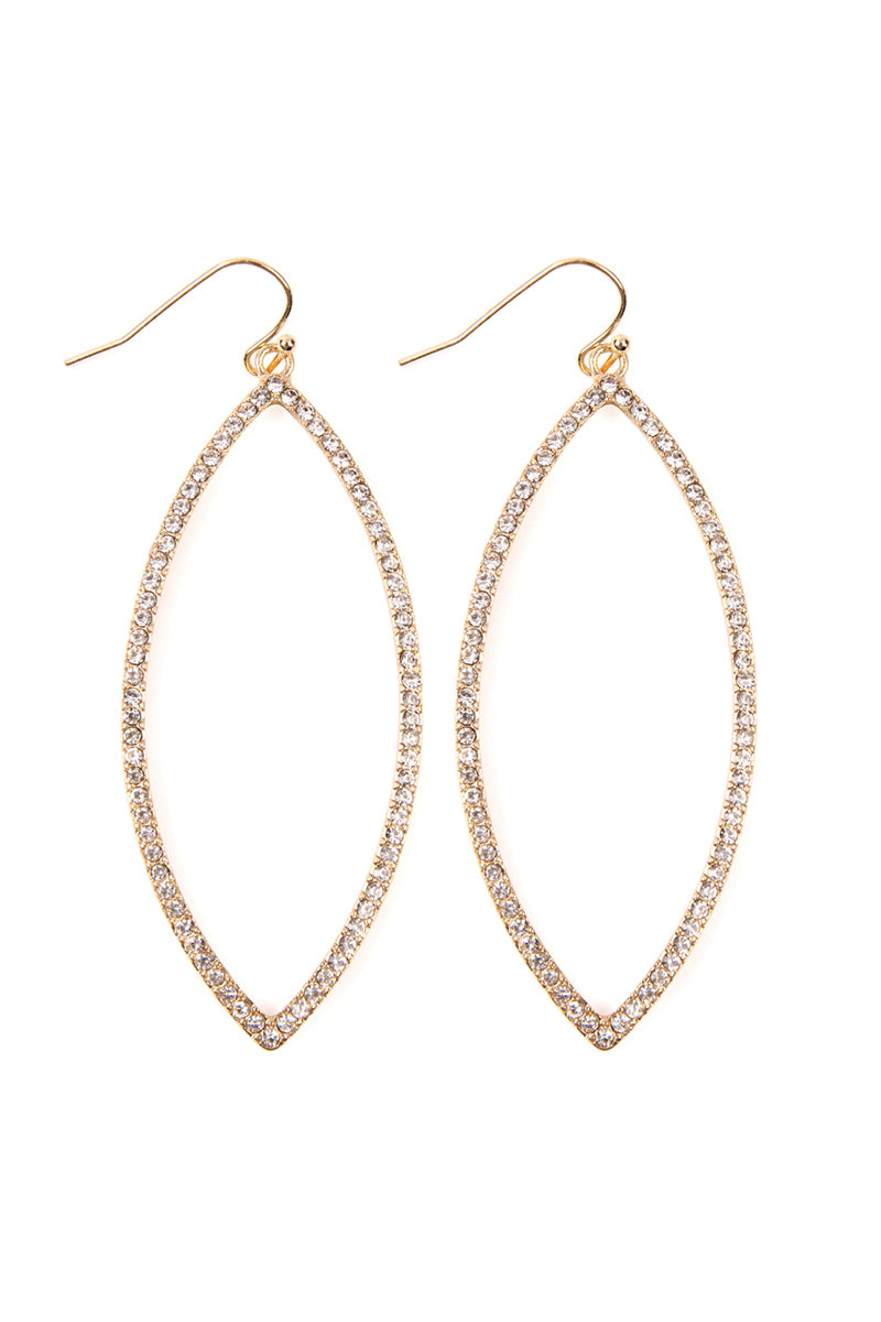 Open Mar2uise Shape Pave Earrings Gold Clear