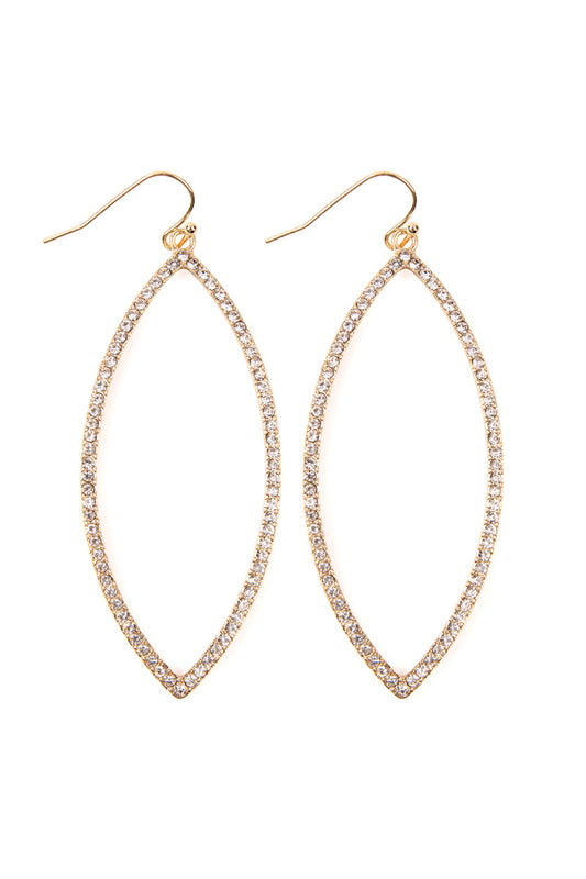 Open Mar2uise Shape Pave Earrings Gold Clear