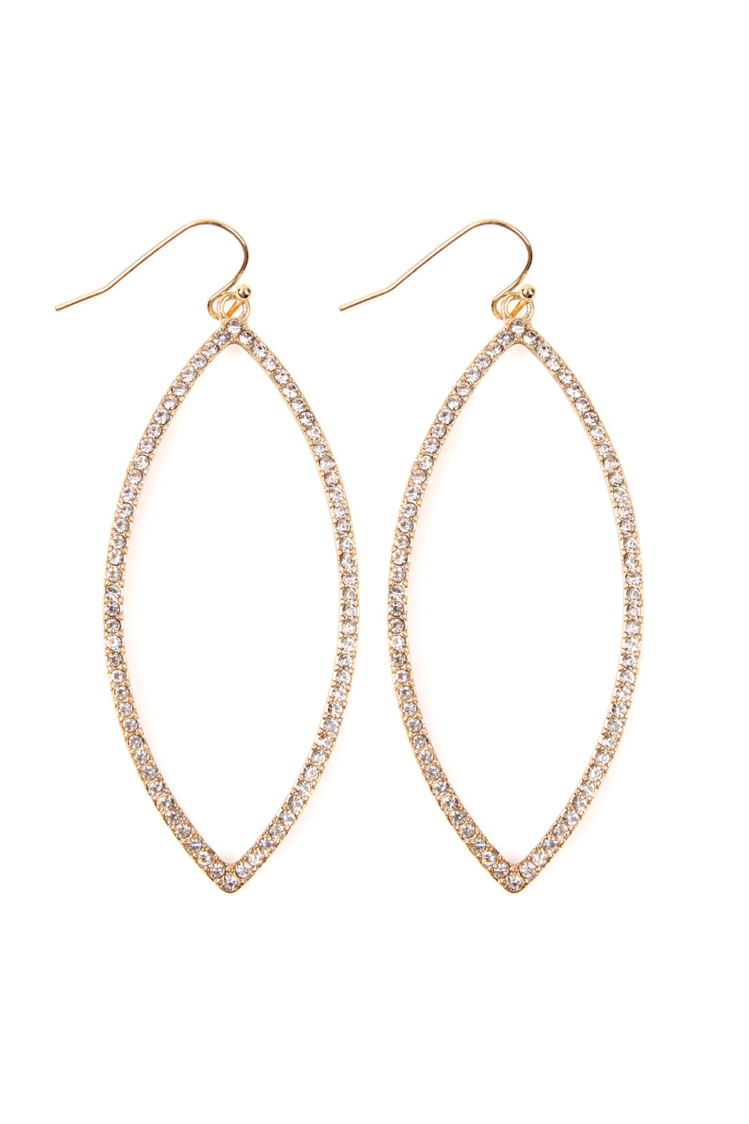Open Marquise Shape Pave Earrings